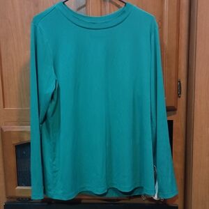Susan Graver Green Long Sleeve Top XL